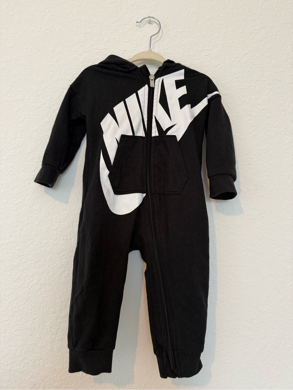 Nike Black and White Hooded Baby One-Piece